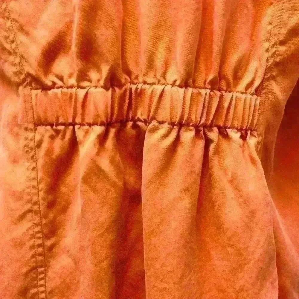 Chico's Ochre Ruffle Women’s Jacket Size 1 with inside pockets - Picture 6 of 15